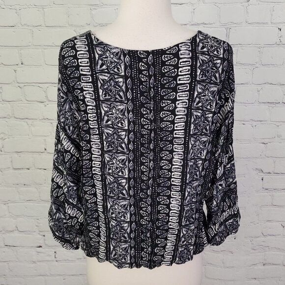 Blouse Dolman sleeve print Top M ENTRO - Picture 4 of 7